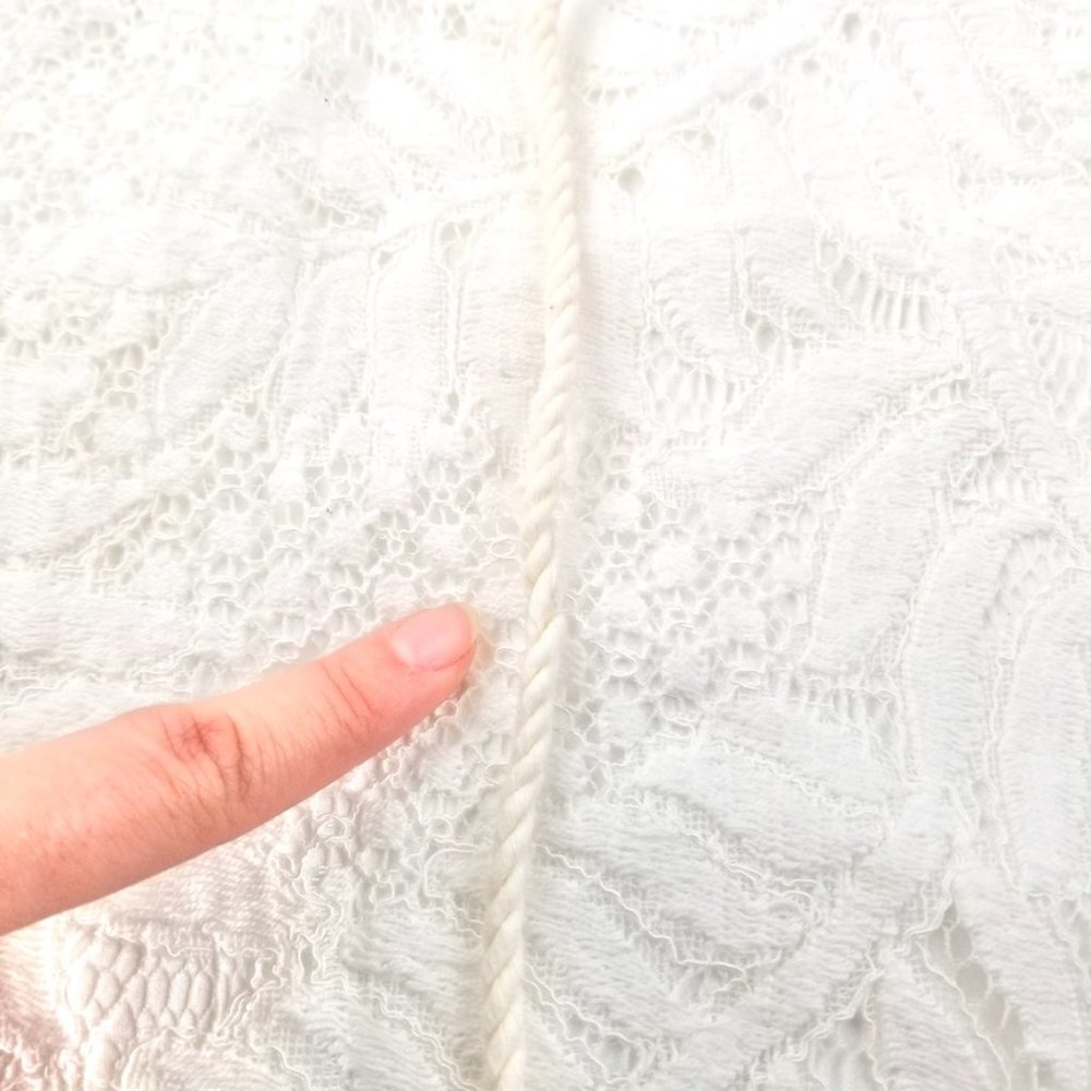 LOVERS + FRIENDS | White Lace Tassel Mini Dress XS - Picture 11 of 12